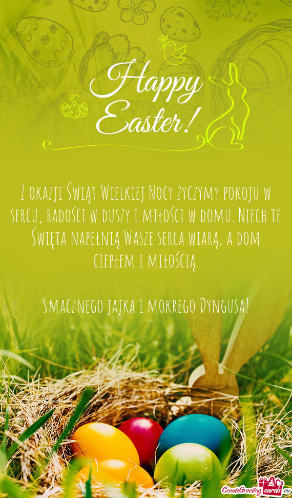 Z okazji Świąt Wielkiej Nocy życzymy pokoju w sercu