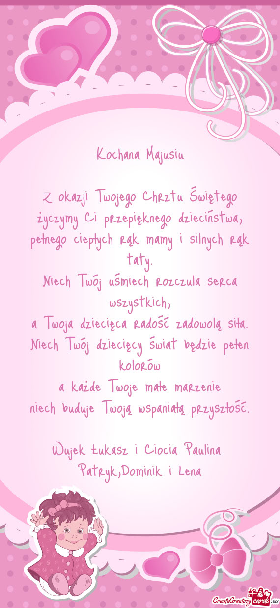 Z okazji Twojego Chrztu Świętego