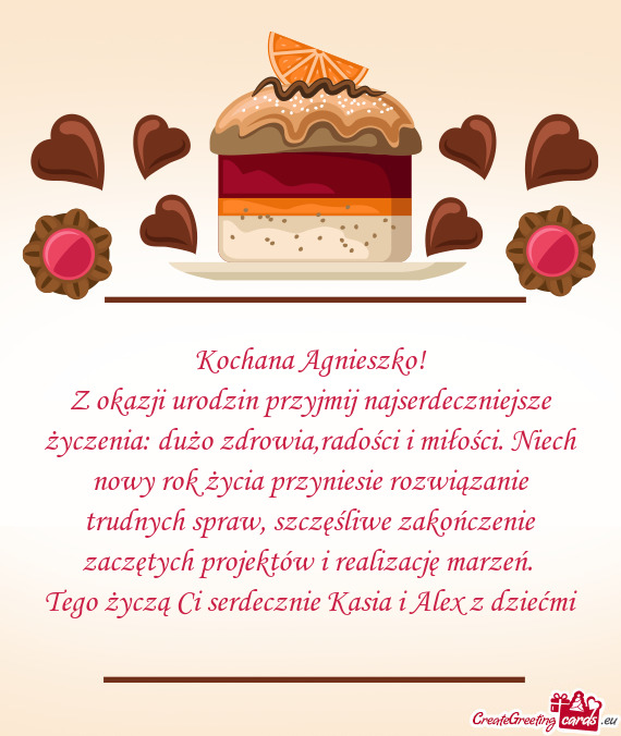 Z okazji urodzin przyjmij najserdeczniejsze życzenia: dużo zdrowia,radości i miłości. Niech now
