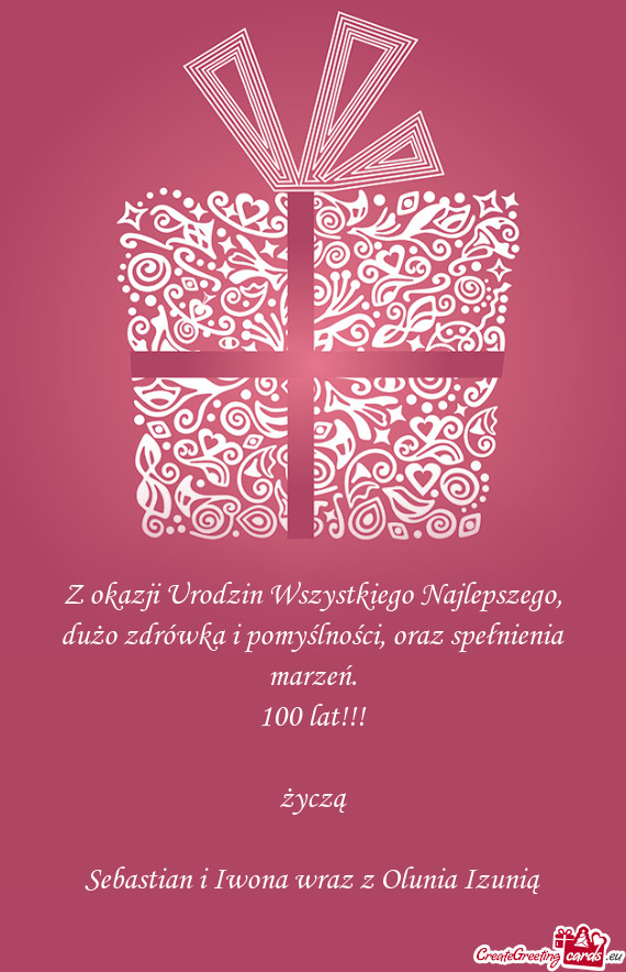 Z okazji Urodzin Wszystkiego Najlepszego, dużo zdrówka i pomyślności, oraz spełnienia marzeń