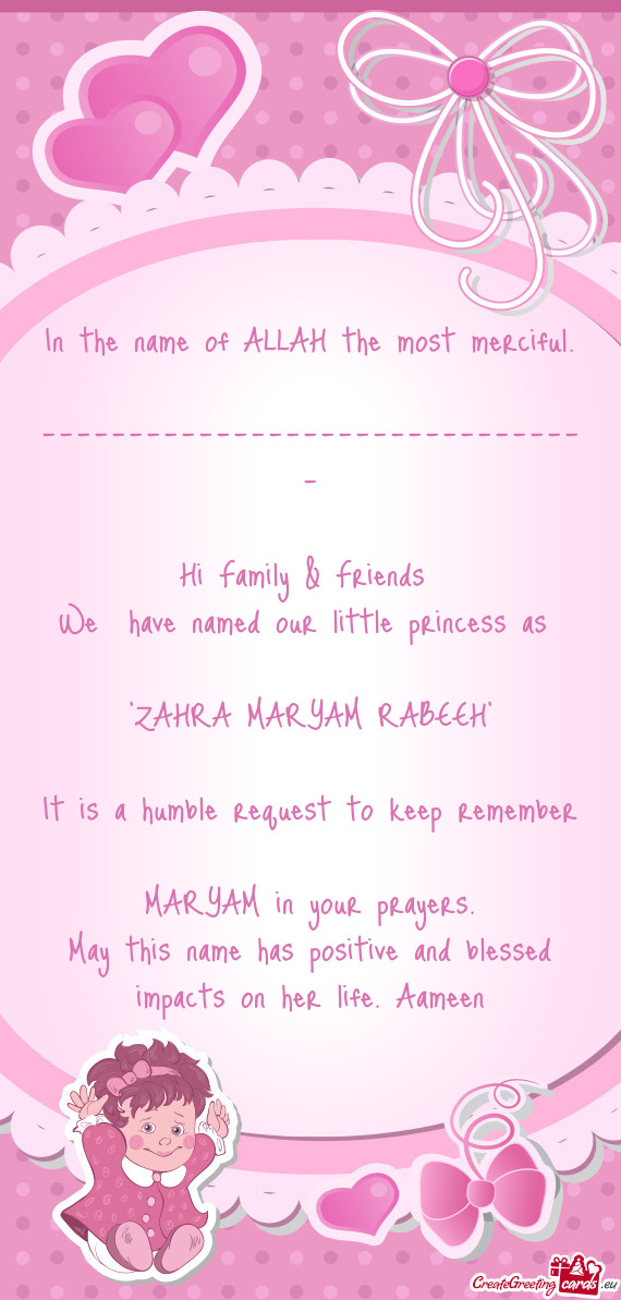 "ZAHRA MARYAM RABEEH"