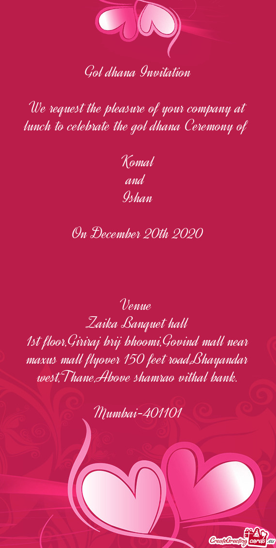 Zaika Banquet hall