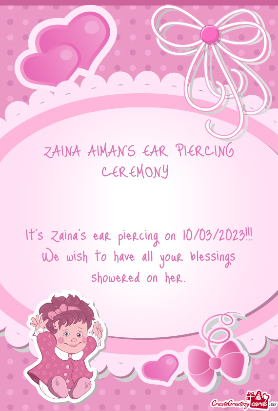 ZAINA AIMAN’S EAR PIERCING CEREMONY