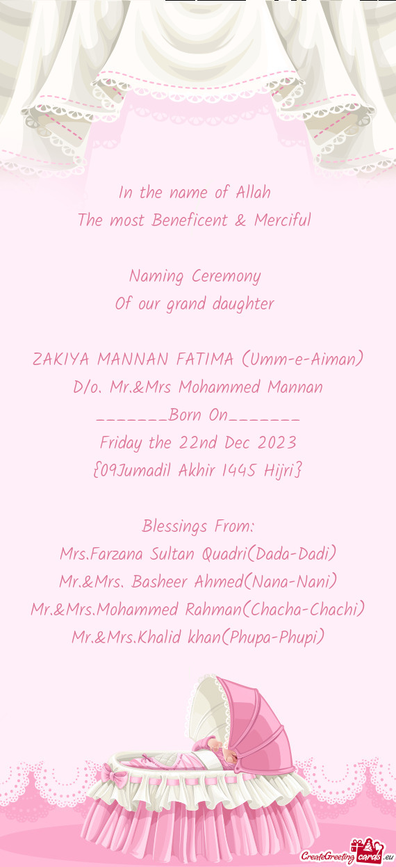 ZAKIYA MANNAN FATIMA (Umm-e-Aiman)