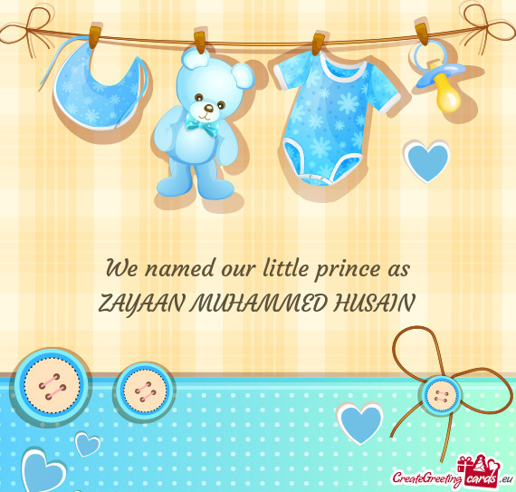 ZAYAAN MUHAMMED HUSAIN