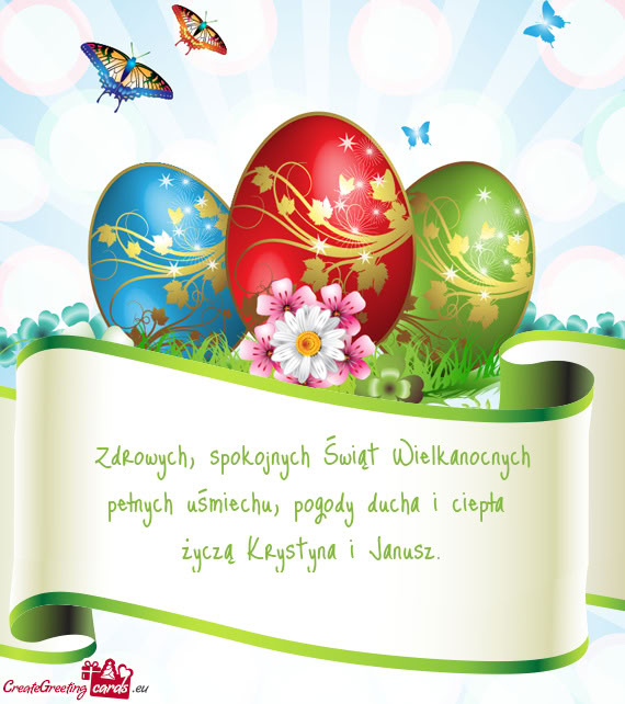 Zdrowych, spokojnych Świąt Wielkanocnych pełnych uśmiechu, pogody ducha i ciepła