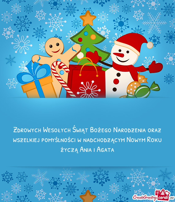 Zdrowych Wesołych Świąt Bożego Narodzenia oraz wszelkiej pomyślności w nadchodzącym Nowym Rok