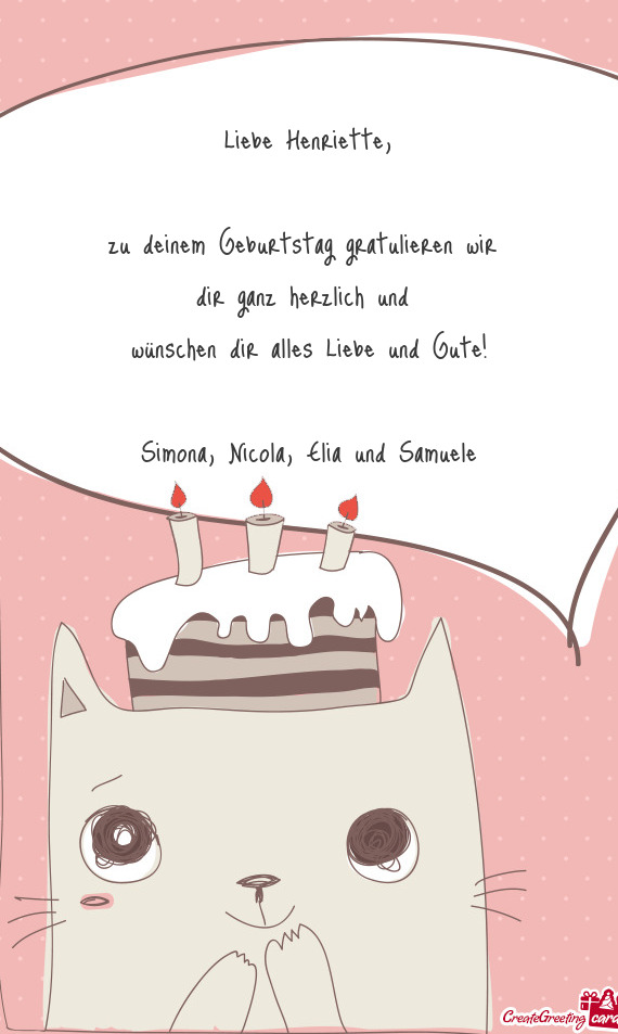 Zu deinem Geburtstag gratulieren wir