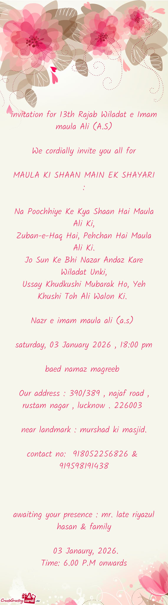 Zuban-e-Haq Hai, Pehchan Hai Maula Ali Ki