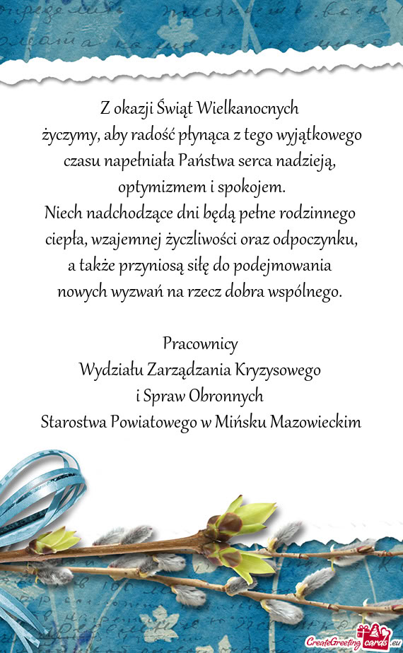 Życzymy, aby radość płynąca z tego wyjątkowego