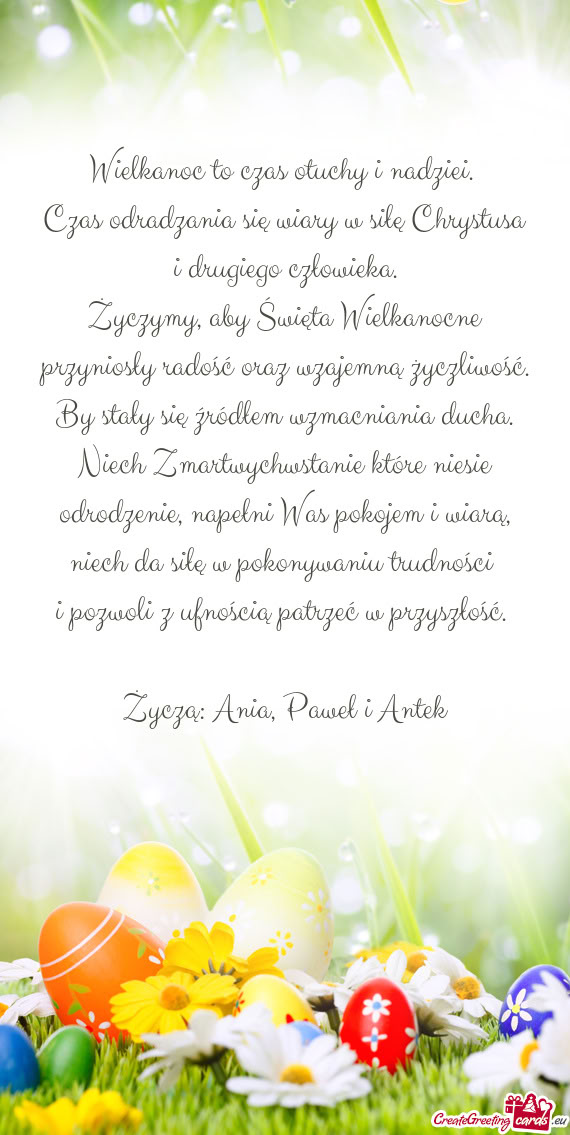 Życzymy, aby Święta Wielkanocne przyniosły radość oraz wzajemną życzliwość. By stały się