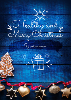 Blue Christmas card