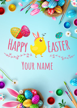 Blue Easter Card