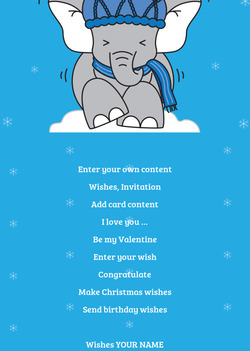 Card Elephant in Cap