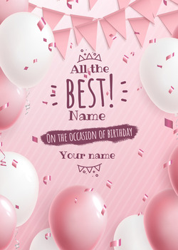 Pink birthday card